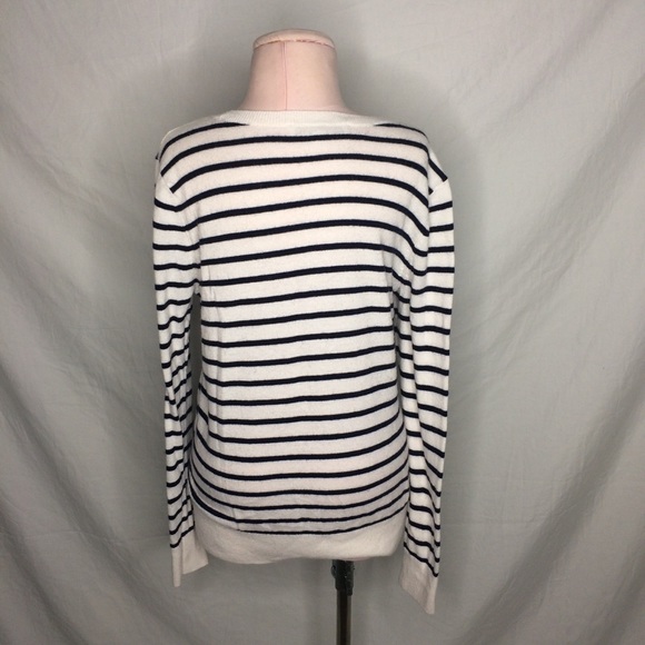 LOFT striped apple embroidered sweater Wool blend - Picture 7 of 12